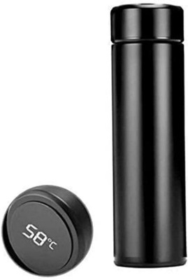 Oink Temperature Bottle with LED Display with Touch Screen 500ml (Black)-SET OF 1-Z16 500 ml Bottle(Pack of 1, Black, Steel)