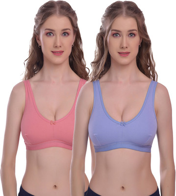 elina Women Sports Non Padded Bra(Pink, Purple)