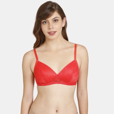 Rosaline By Zivame Women Plunge Lightly Padded Bra(Red)