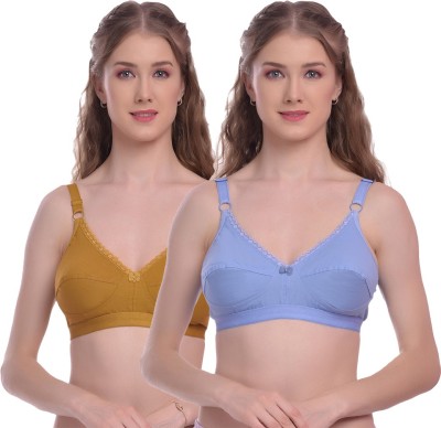 Viral Girl NA Women T-Shirt Non Padded Bra(Blue, Yellow)