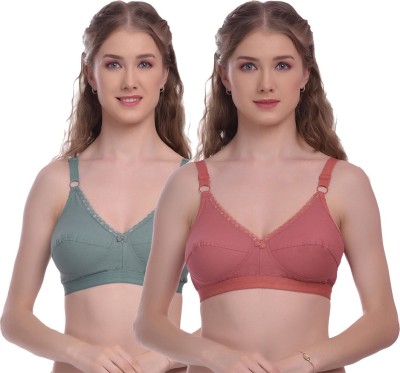 Viral Girl NA Women T-Shirt Non Padded Bra(Green, Maroon)