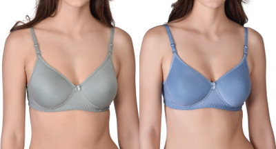 CALCADOS Combo pack Of 2 Women Push-up Lightly Padded Bra(Green, Blue)