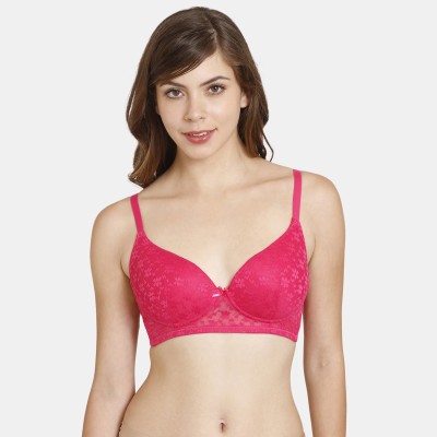 Rosaline By Zivame Women Plunge Lightly Padded Bra(Pink)