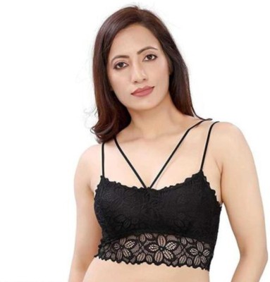 DARKVELLY Women Bralette Lightly Padded Bra(Black)