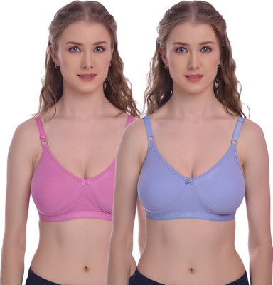 elina Women T-Shirt Non Padded Bra(Pink, Purple)