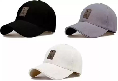 Rozti Solid Sports/Regular Cap Cap(Pack of 3)