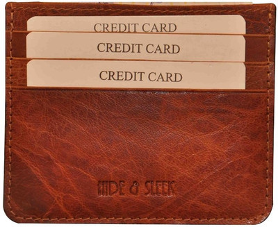 HIDE & SLEEK 6 Card Holder(Set of 1, Brown)