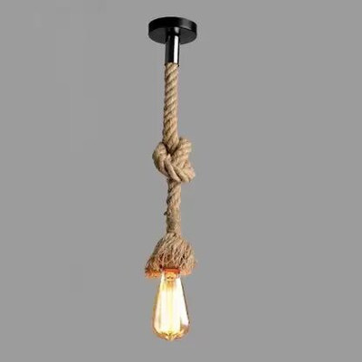 DONERIA Pendant Rope Lights for Ceiling Hanging Lights (Bulb not included - Pack of 1) Pendant Lamp Ceiling Lamp(Beige)