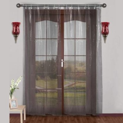 Elcom 213 cm (7 ft) PVC Semi Transparent Window Curtain Single Curtain(Solid, Transparent)