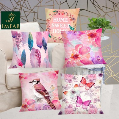 imfab Cotton Cushions Cover(Pack of 5, 60 cm*60 cm, Pink)