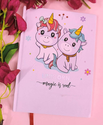 Tera13 unicorn A5 Diary ruled 100 Pages(Multicolor)