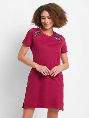 Spykar Women Sheath Red Above Knee/Mid Thigh Length Dress