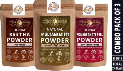 Ayur Blessing Multani Mitti, Reetha and Pomegranate Peel Powder(270 g)