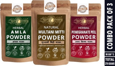 Ayur Blessing Multani Mitti, Amla and Pomegranate Peel Powder(270 g)