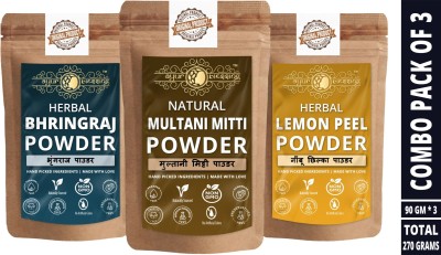 Ayur Blessing Multani Mitti, Bhringraj and Lemon Peel Powder(270 g)