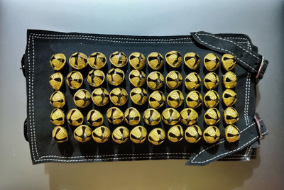 SKSM METALS Premium brass Ghungroo leather pad 100 bells Ghungroo Bells(100 Pieces, 2 inch)