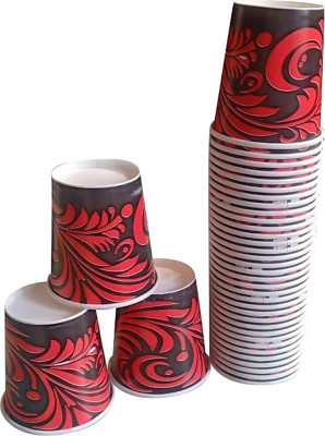 kanta enterprises (Pack of 100) 200 ML RED Glass Set Water/Juice Glass(200 ml, Paper, Red)