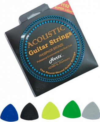 Hertz Acoustic 5 PICK STRING SET OF SPANISH AND Guitar String(6 Strings)