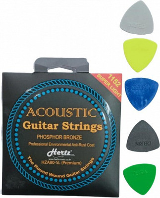 Hertz Acoustic STRING SETA ND PCI 5 Guitar String(6 Strings)
