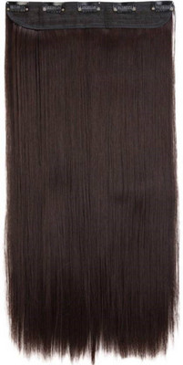 VIVIAN 5 Clip based Synthetic Brown Color 24 inches . Hair Extension