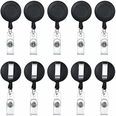 Dey 's stationery store Plastic ID Badge Reel(Pack of 10)