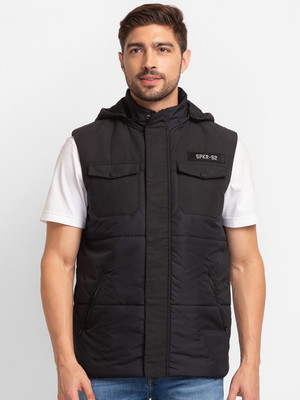 Spykar Sleeveless Solid Men Jacket