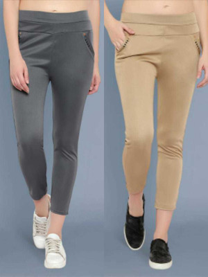 GRX Grey, Beige Jegging(Solid)