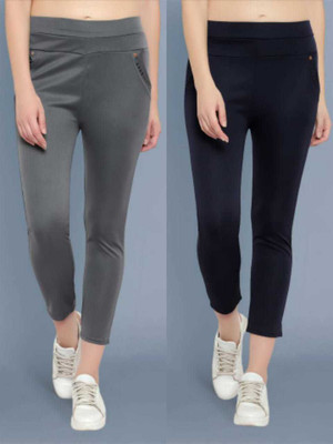 GRX Grey, Blue Jegging(Solid)