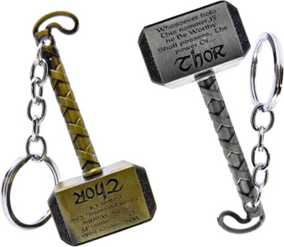 BIPS ENTERPRISES Marvel Keychain Thor Hammer Combo Keychain Metal Keychain For Bike Key Chain