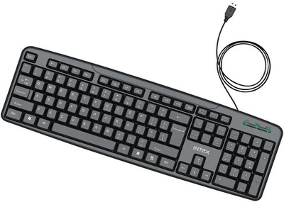 Intex Corona G Wired USB Standard Desktop Keyboard Compatible with Desktop, Laptop, Mac stand support,Corona G(Black)