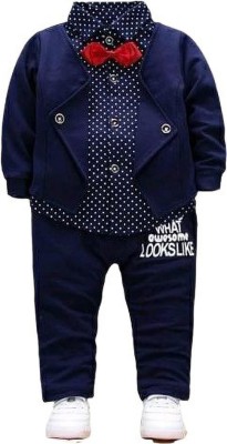 Reabal Boys Party(Festive) Waistcoat Shirt, Pant(Blue)