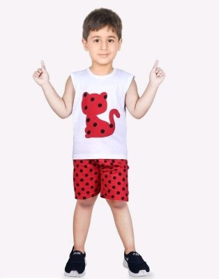 DUGGU FASHION Boys Casual Top Shorts(Red)