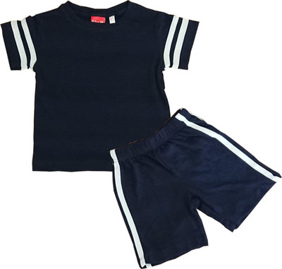 New Lides Zone Boys Casual T-shirt Shorts(Dark Blue)