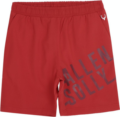 Allen Solly Short For Boys Casual Solid Polyester(Red, Pack of 1)