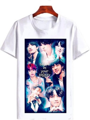 shree chitransh creation Boys & Girls Printed Viscose Rayon T Shirt(White, Pack of 1)