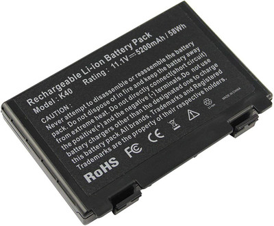 TechSonic Asus A32-F82 A32-F52 K40IJ K40IN K50 K50AB L0690L6 F52 F82 6 Cell Laptop Battery
