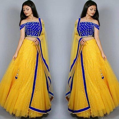 Rivazz Creation Embroidered Semi Stitched Lehenga Choli(Blue)