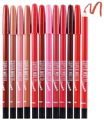 REIMICHI Matte Lipliner pack of 12(MULTICOLOR)