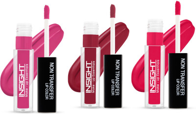Insight Non Transfer Waterproof Liquid Lip Color (LG40-08,10,12) Pack of 3(08,10,12, 12 ml)