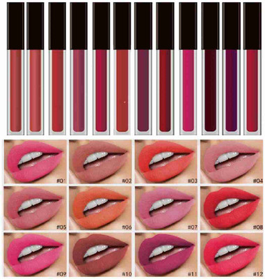 lipsip BEAUTY Matte Edition Set of 12 Liquid Lipsticks Matte Long Lasting Lipstick(Multicolor, 48 ml)