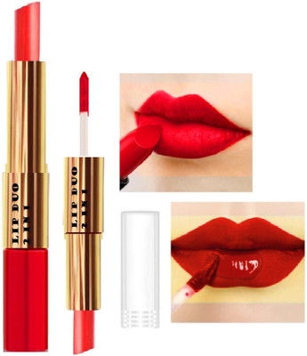 Latixmat 2 IN 1 LIPSTICK MATTE LIQUID LIPSTICK WITH LIQUID LIPSTICK MATTE FINISH(RED, 10 ml)