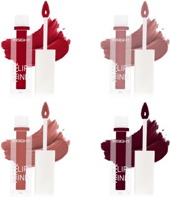 Insight Cosmetics Matte Lip ink (LG43-02,06,10,14) Pack of 4(Multicolor, 16 ml)