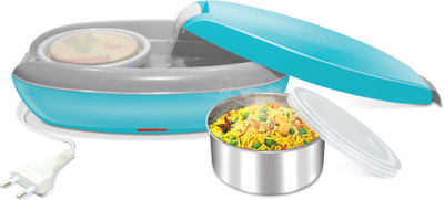 MILTON Swiftron Stainless Steel Electric Lunch Box With 2 Containers, 260 ml Each, Blue 2 Containers Lunch Box(520 ml, Thermoware)
