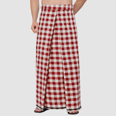 Feather Green Checkered Red Lungi