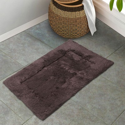 SPACES Cotton Bathroom Mat(DARK BROWN, Small)