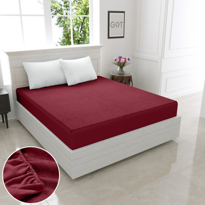GYT Fitted Single Size Stretchable, Waterproof Mattress Cover(Maroon)
