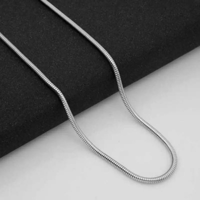 Silver snack design Chain Stainless Steel Neck Chain for Men and Boys. Silver Plated Stainless Steel Chain