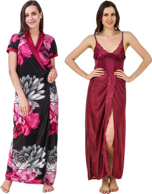 KEOTI Women Robe(Red, Black)