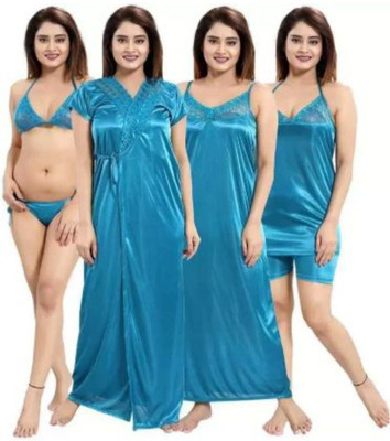 ovida Women Nighty(Light Blue)