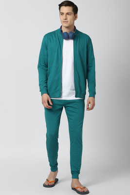 PETER ENGLAND Men Solid Green Night Suit Set